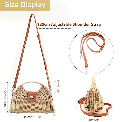 Designer straw shoulder bag for women, beach tote