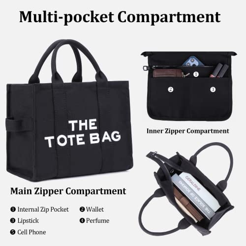 Women's Canvas Tote Bag with Double Shoulder Straps