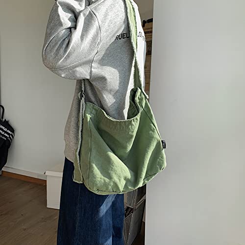 Canvas Shoulder Bag Large Hobo Crossbody Denim Tote