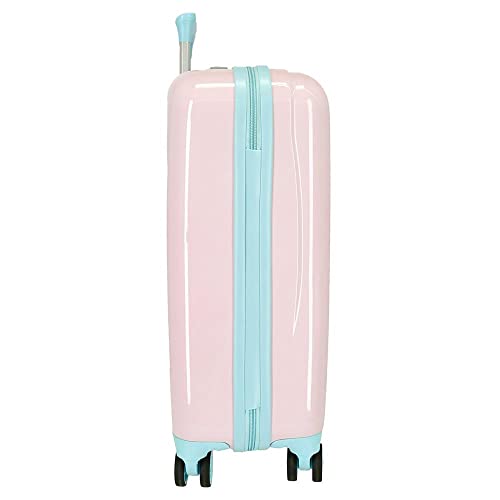 Princesses Cabin Suitcase: Pink, Rigid ABS, 4 Wheels