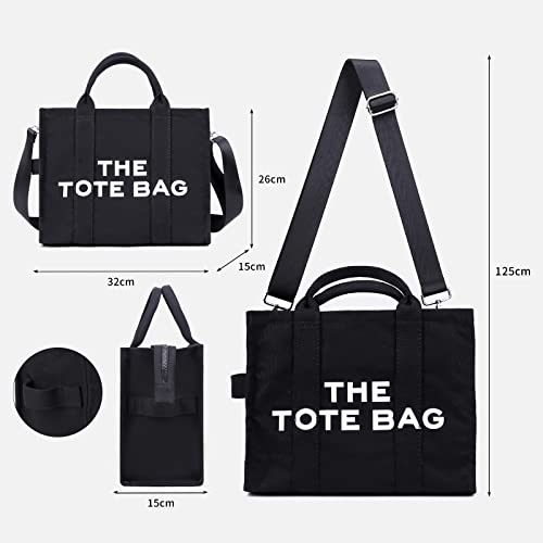 Women's Canvas Tote Bag with Double Shoulder Straps