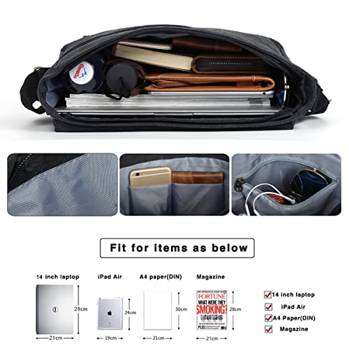 Eshow Canvas Laptop Messenger Bag for Men Women