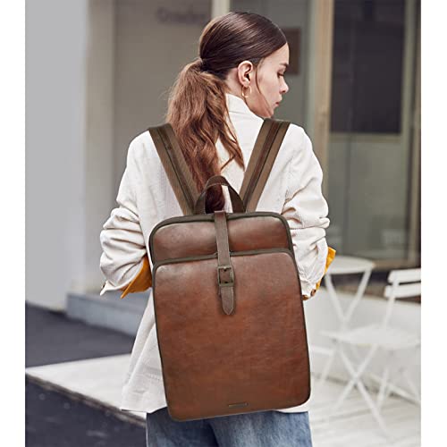 CLUCI Large Dark Brown Leather Backpack Purse