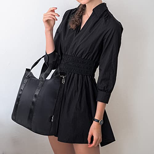 dobsechs Women's Black Waterproof Designer Tote Bag
