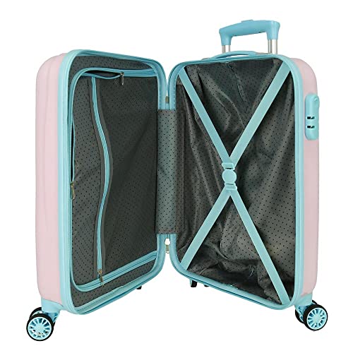 Princesses Cabin Suitcase: Pink, Rigid ABS, 4 Wheels