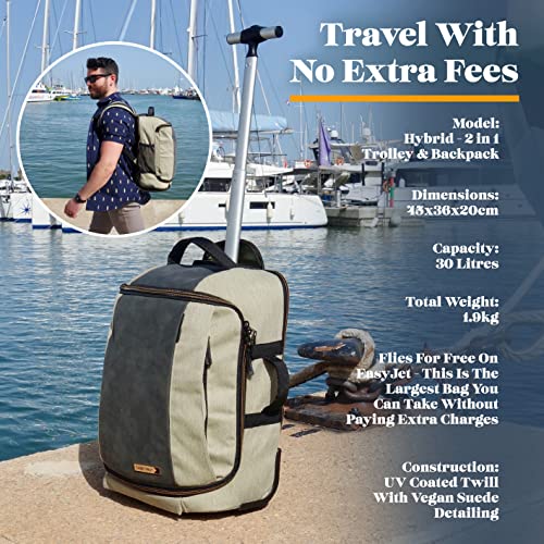 Convertible Designer Handbag: Bronze Backpack/Trolley Combo, 30L