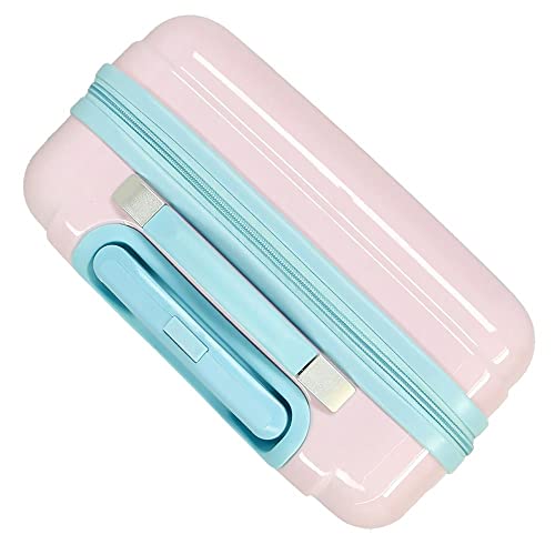 Princesses Cabin Suitcase: Pink, Rigid ABS, 4 Wheels