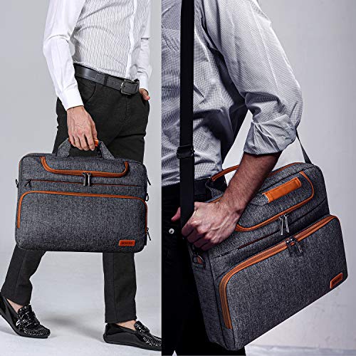 17" Waterproof Designer Laptop Sleeve Shoulder Bag - Dark Grey