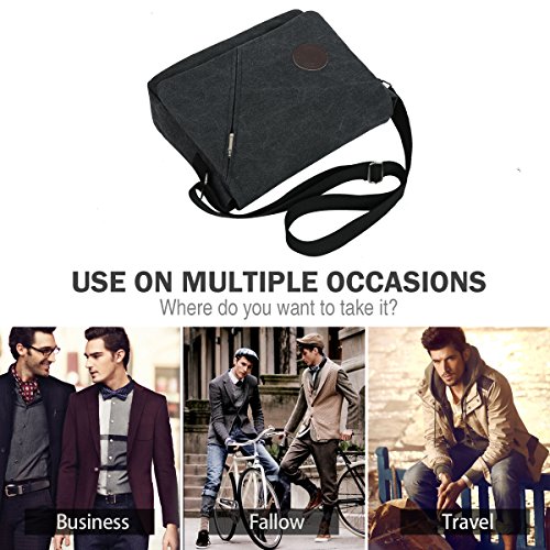 Eshow Canvas Laptop Messenger Bag for Men Women