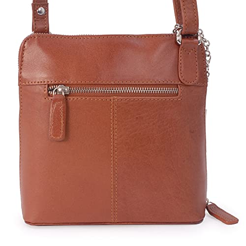 ELEANOR Tan Leather Crossbody Shoulder Bag - Catwalk Collection
