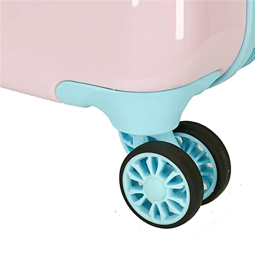 Princesses Cabin Suitcase: Pink, Rigid ABS, 4 Wheels