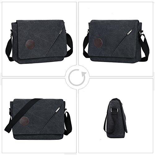 Eshow Canvas Laptop Messenger Bag for Men Women