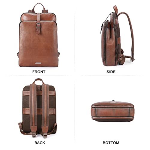 CLUCI Large Dark Brown Leather Backpack Purse