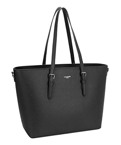 Black Designer Shoulder Tote Bag - Work Handbag