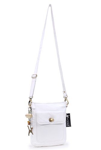 White Leather Cross Body Bag - LAURA