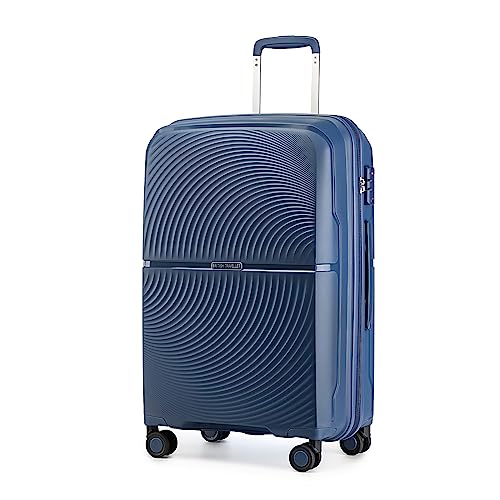 British Traveller Lightweight Hard Shell Travel Trolley (Navy)