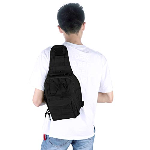 Men's Canvas Sling Bag: Compact Chest Backpack