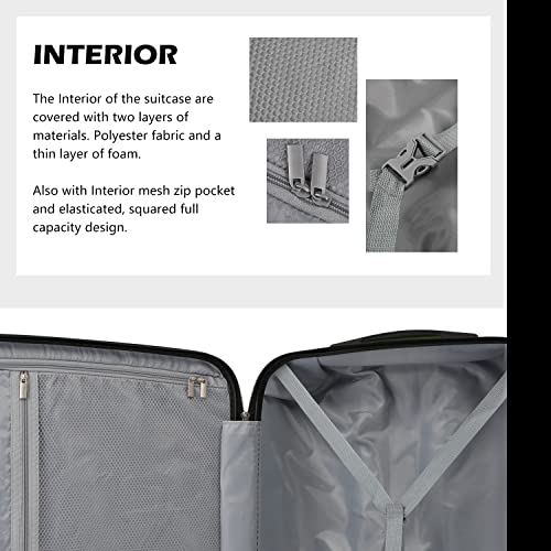 COOLIFE Spinner Trolley Cabin Luggage with TSA Lock