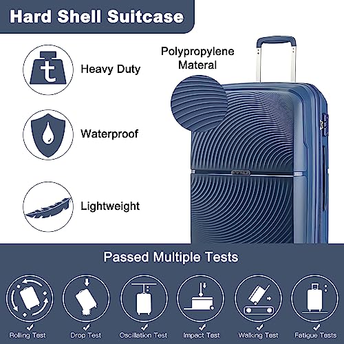 British Traveller Lightweight Hard Shell Travel Trolley (Navy)