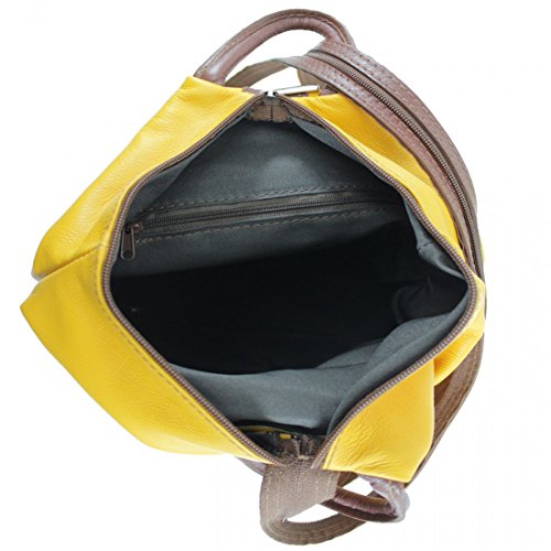 Italian Leather Rucksack Shoulder Bag in Navy