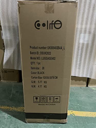 COOLIFE Spinner Trolley Cabin Luggage with TSA Lock