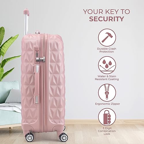 Rose Gold ABS Hardside Trolley Set, 24