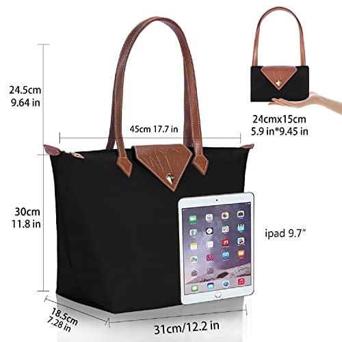 Stylish Nylon Tote Bag for Women - Black