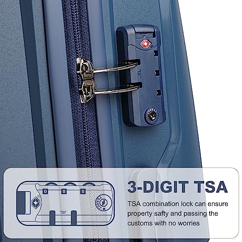 British Traveller Lightweight Hard Shell Travel Trolley (Navy)