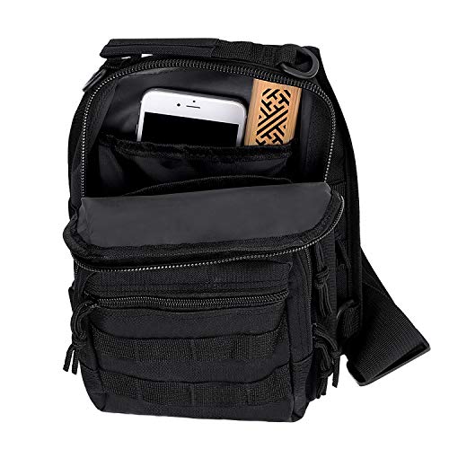 Men's Canvas Sling Bag: Compact Chest Backpack