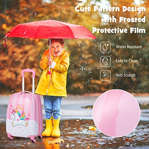 Designer Kids Luggage Set - Pink Travel Trolley