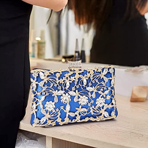 CORIOS Blue Evening Clutch with Crystal Glitter