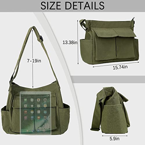 Women's Canvas Shoulder Bag, Large Capacity, Soft Denim