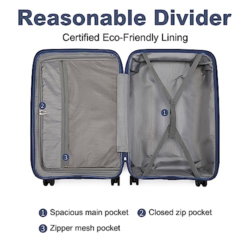 British Traveller Lightweight Hard Shell Travel Trolley (Navy)