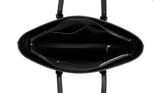 Black Designer Shoulder Tote Bag - Work Handbag