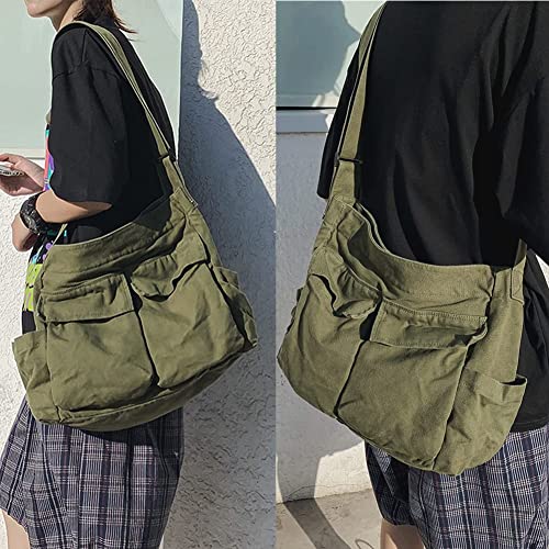 Women's Canvas Shoulder Bag, Large Capacity, Soft Denim