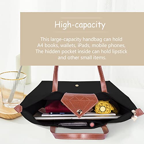 Stylish Nylon Tote Bag for Women - Black