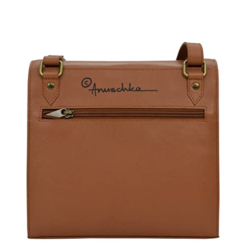 Anuschka Butterfly Honey Leather Flap Messenger Crossbody