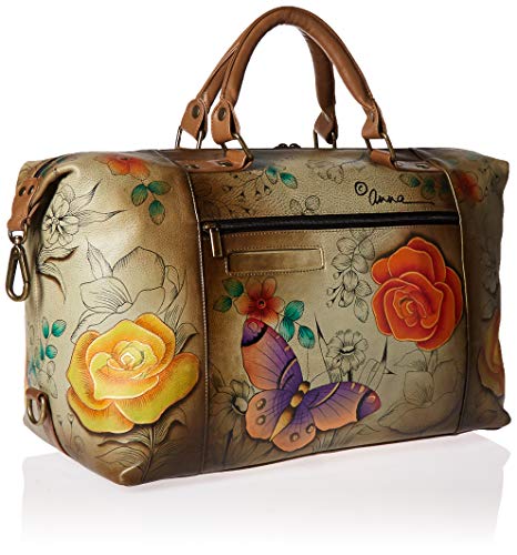 Anuschka Floral Paradise Tan Handpainted Leather Shoulder Hobo