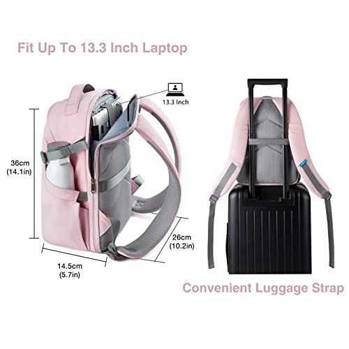 BAGSMART Anti-Theft Camera Backpack - Pink