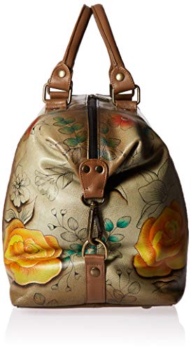 Anuschka Floral Paradise Tan Handpainted Leather Shoulder Hobo