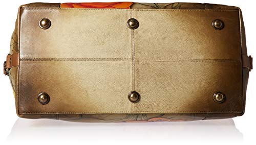Anuschka Floral Paradise Tan Handpainted Leather Shoulder Hobo