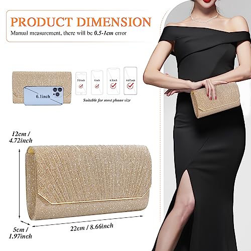Gold Evening Bag for Women - Elegant Wedding Clutch