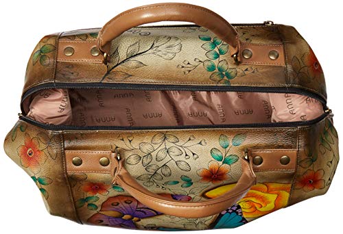 Anuschka Floral Paradise Tan Handpainted Leather Shoulder Hobo