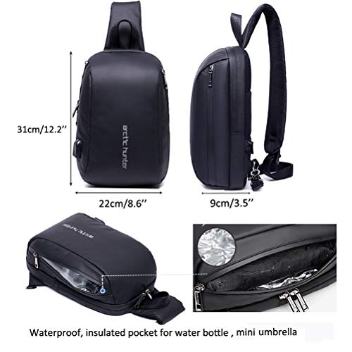 Arctic Hunter Men's USB Crossbody Sling Bag