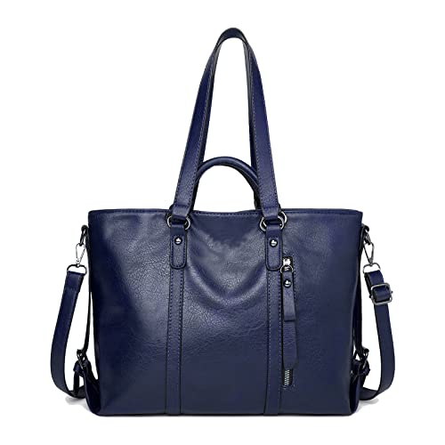 Aileese Damen Retro Leder Handtasche - Blau