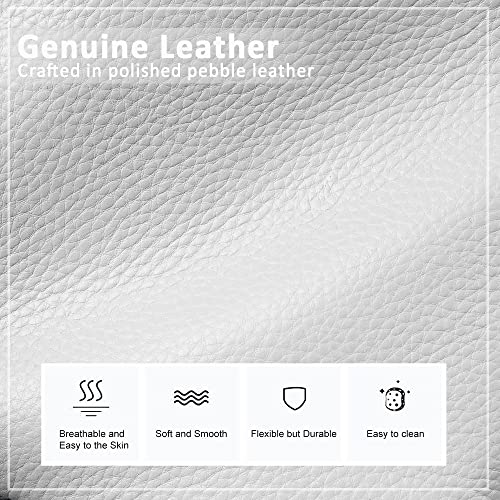 White Crossbody Designer Leather Handbag with Multiple Pockets