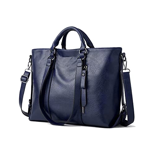 Aileese Damen Retro Leder Handtasche - Blau