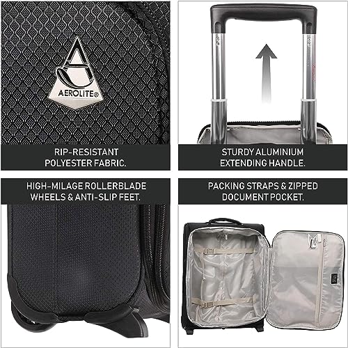 Designer Handgepäckkoffer Aerolite 55x40x23 Schwarz