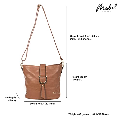 Mabel Women's Vegan Leather Bucket Crossbody Handbag