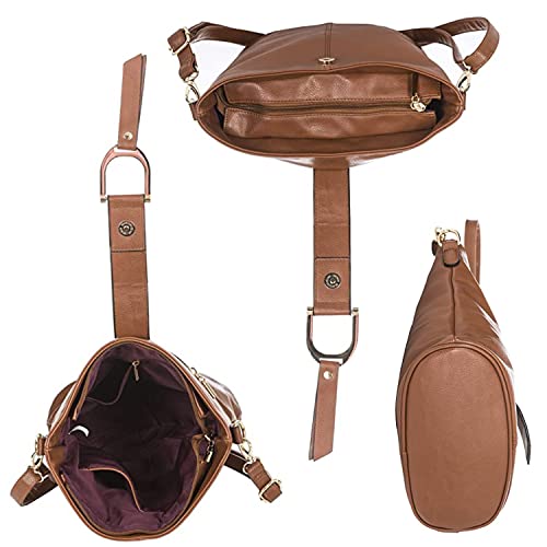 Mabel Women's Vegan Leather Bucket Crossbody Handbag
